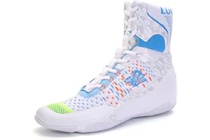 B LUCK SHOE Men's Boxing Shoes High Top – Lightweight & Breathable Training Shoes for Boxing, Kickboxing, MMA, Gym & Combat Sports LS198