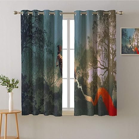 Amazon Com Homecoco Curtain For Kids Room Grommets Pattern