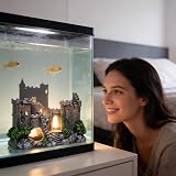 XUBX Aquarium Decoration Rock Resin Bus Ornament Fish Tank Landscaping 17x6x13 view 4