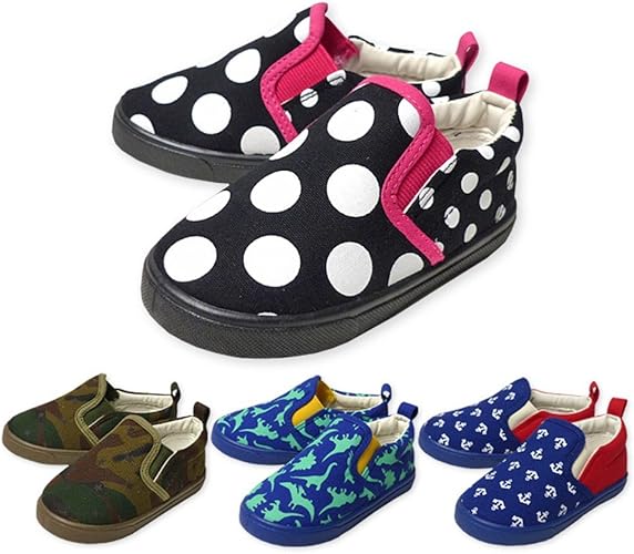 Amazon イカリ 13cm 子供 スリッポン シューズ スニーカー 靴 男の子 女の子 Kids Foret キッズフォーレ 総柄 男児 女児 ベビー キッズ スリッポン