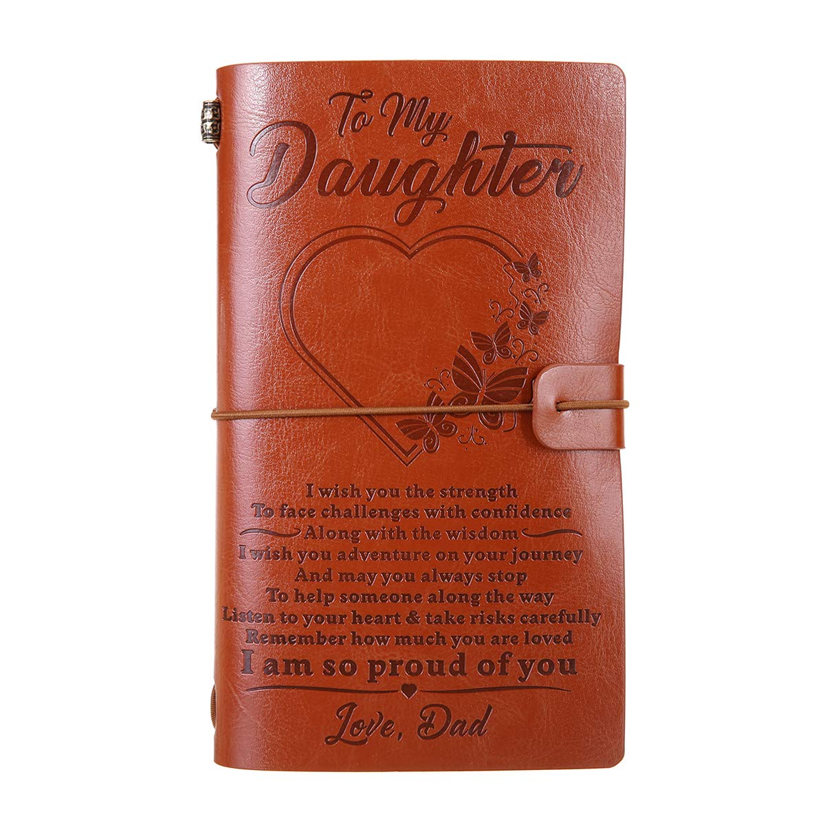 Weforu to My Daughter Journal Notebook, Leather Notebook Travel Diary from Dad Father for Christmas/Birthday/Gratuation Gift
