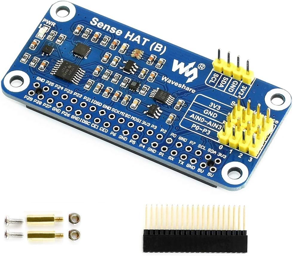 Sense HAT B for Raspberry Pi 4B 3B 2B B A Zero Zero W Onboard Gyroscope, Accelerometer, Magnetometer, Barometer