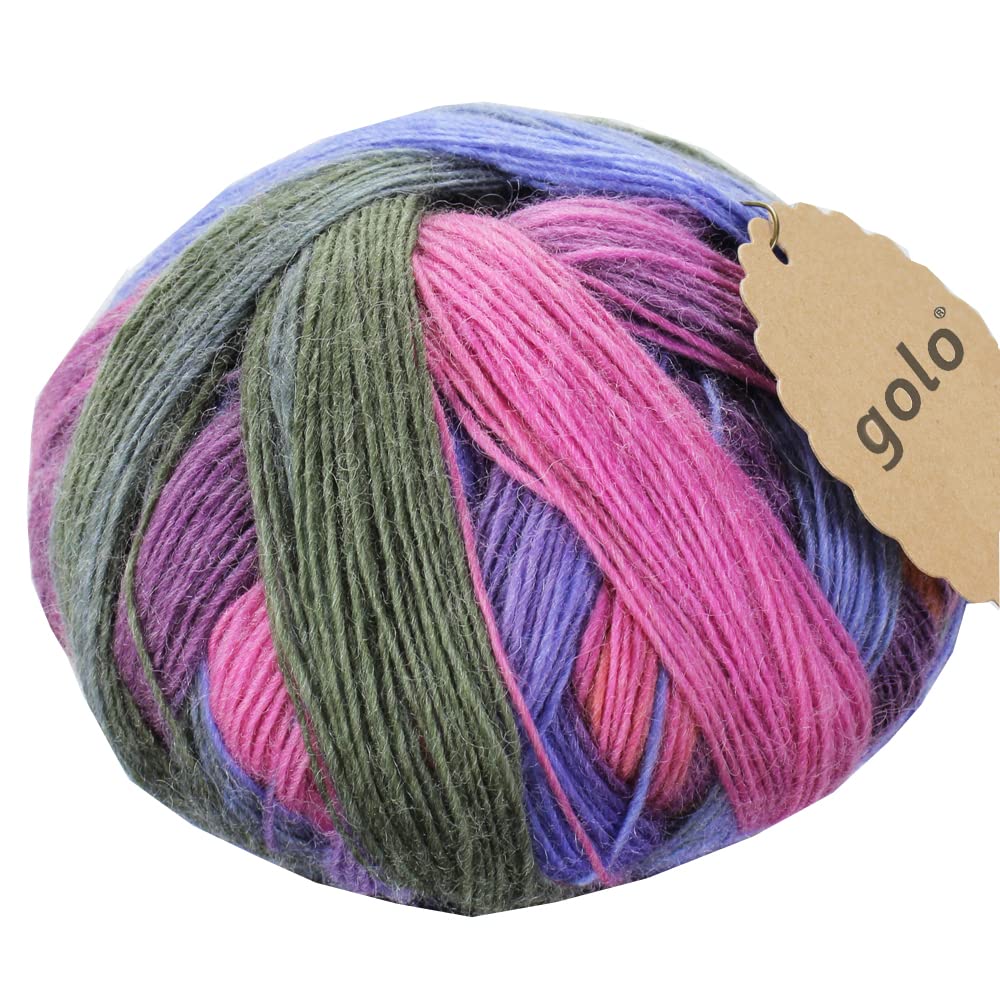 golo Wool Yarn for Weaving Wool Yarn for Hand Knitting Cashmere Yarn for Weaving Multi-Color Ball