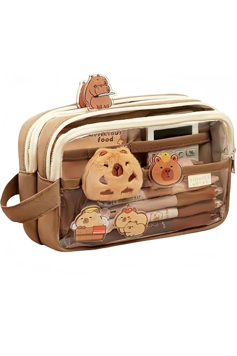 WCGXKO Capybara Pilz-Kosmetiktasche – Kawaii Reißverschluss-Tasche Für Make-up & Accessoires, 22,9 X 18,3 Cm