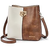 BOSTANTEN Crossbody Bucket Shoulder Bags for Women Vegan Leather Purse Cross Body Handbag Multiple Pockets