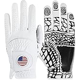 FINGER TEN Men’s Golf Gloves Rain Grip with Silicone Palm Value 2 Pack, Glove with Ball Marker for Right/Left Handed Golfer, Anti-Slip Stylish All Weather Fit