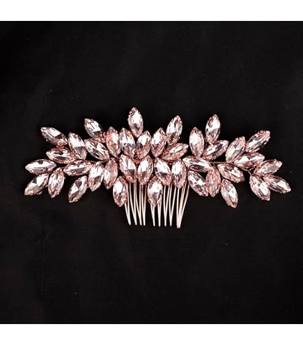 Gold Tone Clear Crystal Teardrop Hair Comb Hairpiece Accessory, Brand New Amazon.com : BERYUAN Clear Crystal Teardrop Hair Comb for  main image 4