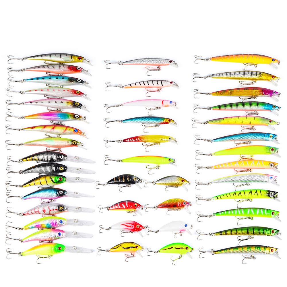 CHSEEO Fishing Lure Kits 43pcs Fishing Lure Set Fishing Baits Kit With Fishing Tackle Box Including Wobblers Swimbaits Crankbaits Spinnerbaits Artificial Lures for Freshwater Saltwater Fishing #3