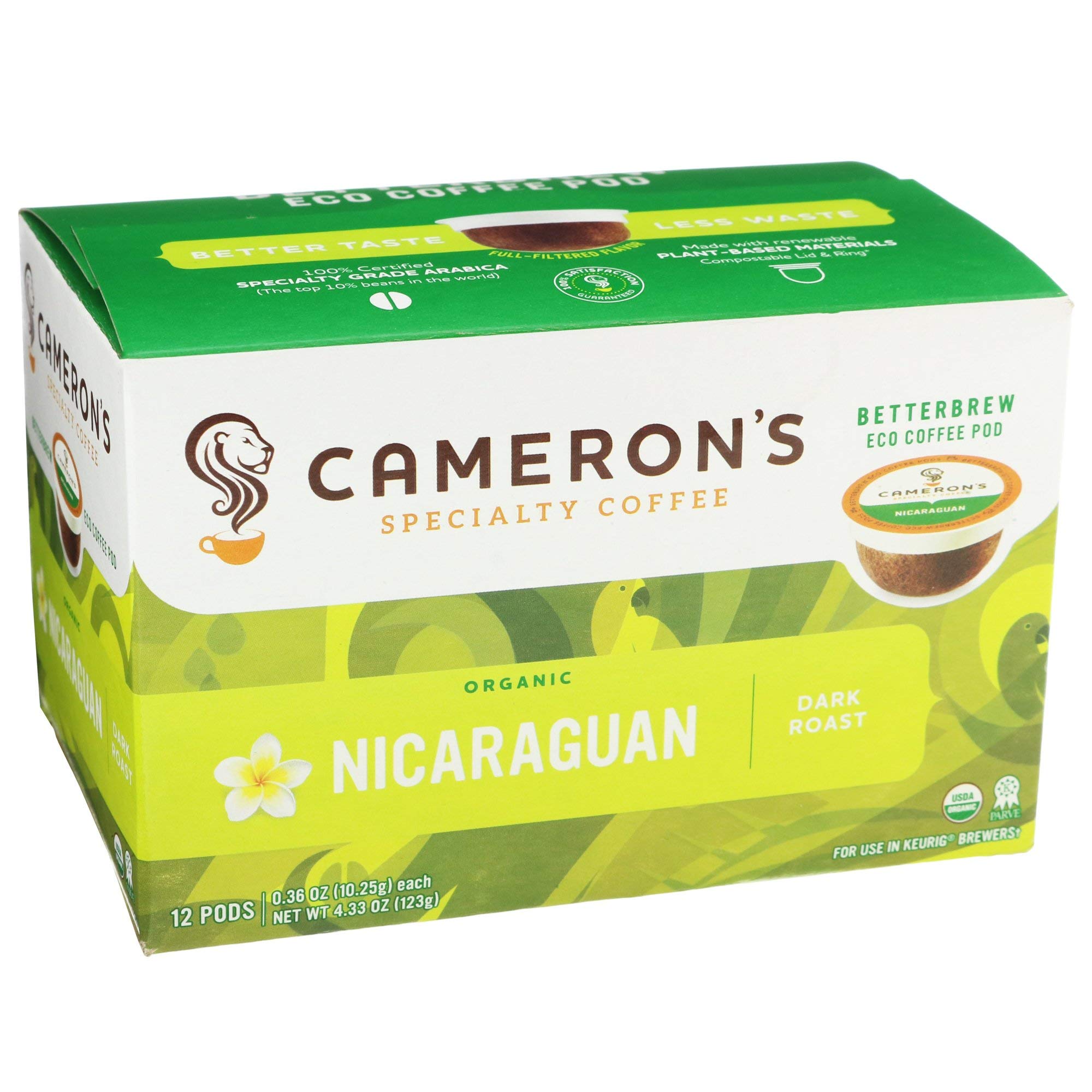 Cameron's Organic Nicaraguan Dark Roast Single Serve Eco Coffee Pods