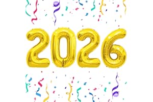 OHOME New Years Decorations 2026-2026 Numbers Gold Balloon 40 Inch - Happy New Years Eve Party Supplies Favors Decor | Festival Balloon Backdrop Banner Sign - Graduation Decorations 2026