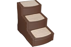 PET GEAR INC Pet Gear Easy Step III Pet Stairs, 3 Step for Cats/Dogs, Removable Washable Carpet Treads, for Pets Up to 150lbs, No Tools Required, Available in 6 Colors