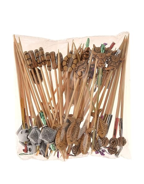 Prakritii cultivating green 6.5 cm long designer shell toothpick (Pack of 50)