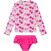 upandfast Girls Rash Guard Set Long Sleeve Two Piece Swimsuit with UPF 50+ Sun Protection for Girls 3-8 Years