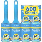 Swihauk 600 Sheets Extra Sticky Lint Rollers for Pet Hair | Easy Spiral Tear Lint Roller for Clothes with Ergonomic Handle, Multipurpose Lint Remover for Furniture, Carpet, Car Seat