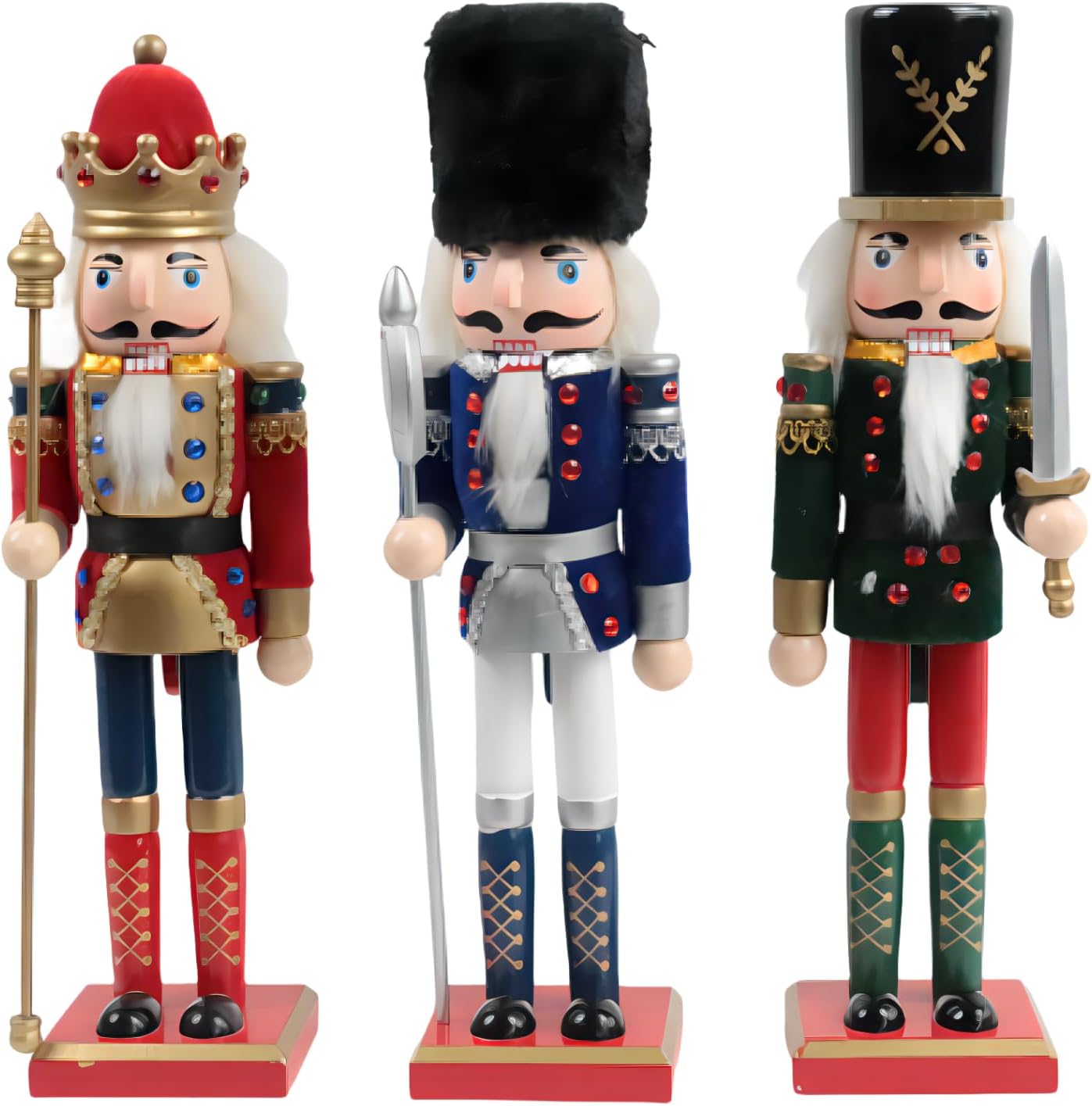Nutcrackers - ENLAYER 3PCS Nutcracker Figures Set of 11.8
