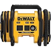 DEWALT Tire Inflator Portable Air Compressor 20V MAX, Car Air Pump with Automatic Shut Off, LED Light, Tool Only (DCC020IB)