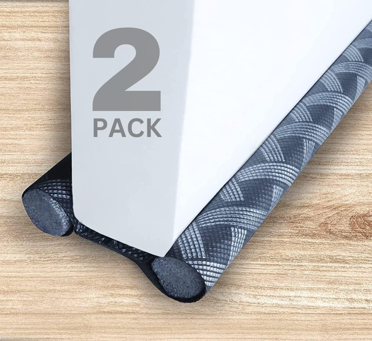 Draft Stoppers - 2 Pack Twin Door Draft Stopper Weather Stripping Window Breeze Blocker - Adjustable Door Sweeps 39” Under Door Draft Stopper Dust-Noise Proof (Black)