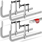 SHALL 12 In Heavy-duty Bar Clamps, 4-Pack Drop Forged Steel Welding F Clamps, All-Steel Thick Rail Wood Clamps with 1200Lbs L