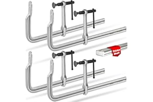 SHALL 12 In Heavy-duty Bar Clamps, 4-Pack Drop Forged Steel Welding F Clamps, All-Steel Thick Rail Wood Clamps with 1200Lbs L