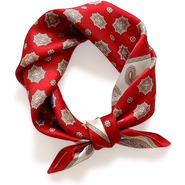 NONHAI Silk Square Scarf Botanical Floral Neck Scarf for  display picture 3