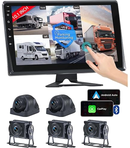 Wireless 10.1-Inch 3 Split 128GB Large Audio Screen 1080P Backup Camera...