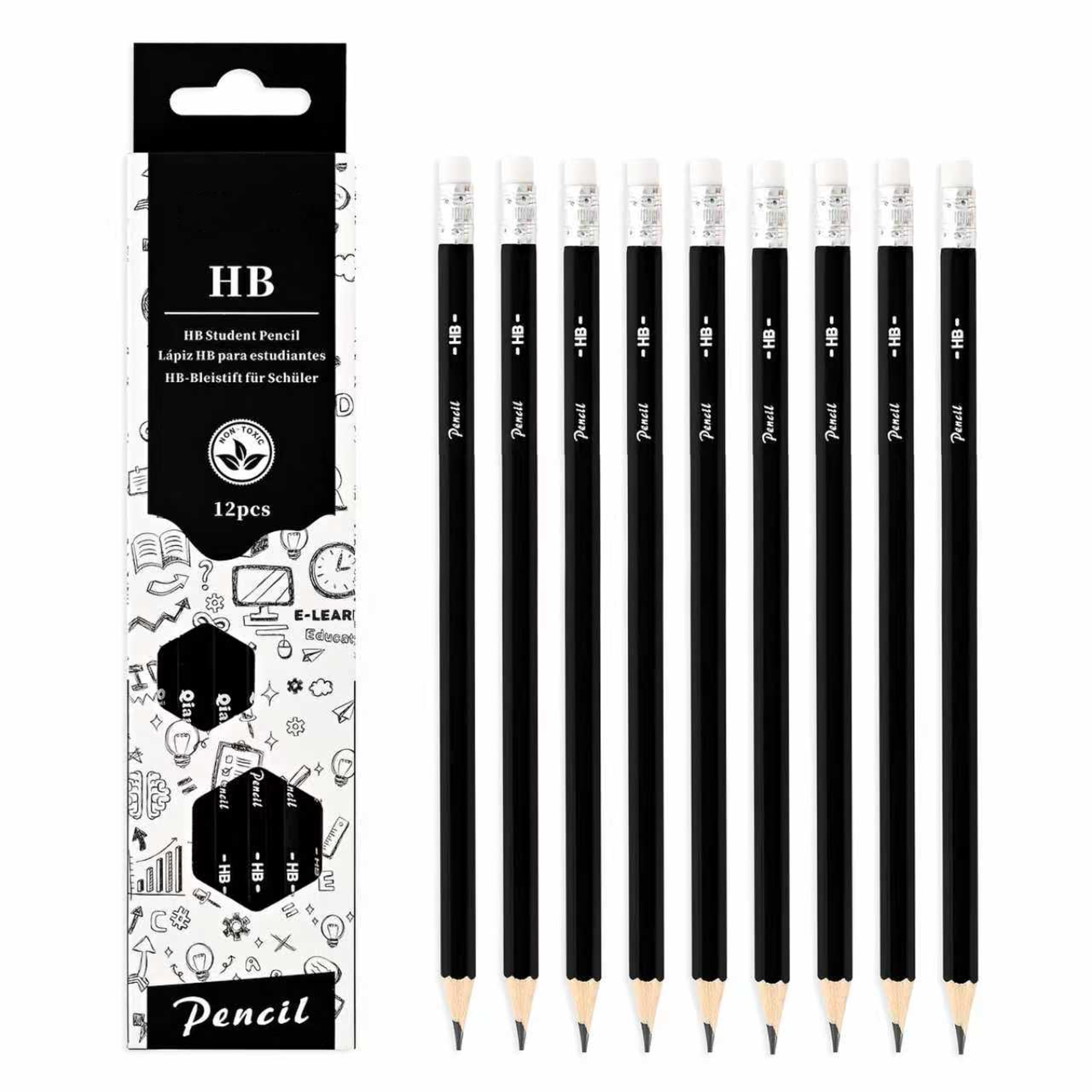 FAOGO Wood-Cased Pencils, Pre-Sharpened, 2 HB Soft, 12 Count for Lawn, Yard, Patio, Garden 1