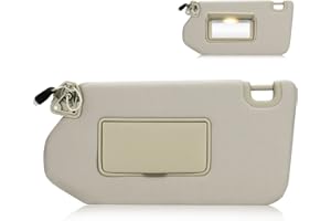 ISEYEC Left Driver side Sun Visor for 2013-2018 Nissan Pathfinder and 2014-2017 Infiniti QX60, Replace for 96401-9PB0A, Beige Left side Sun Visor with Light