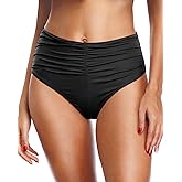 Tempt Me Women High Waisted Bikini Bottom Tummy Control Bathing Suit Ruched Swim Bottom