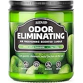 AOOVOO Green Apple Odor Eliminating Highly Fragranced Candle - Eliminates 95% of Pet, Smoke, Food, and Other Smells Quickly, Non Toxic Air Freshing Soy Candle, 9 oz Up to 50 Hours Burn time