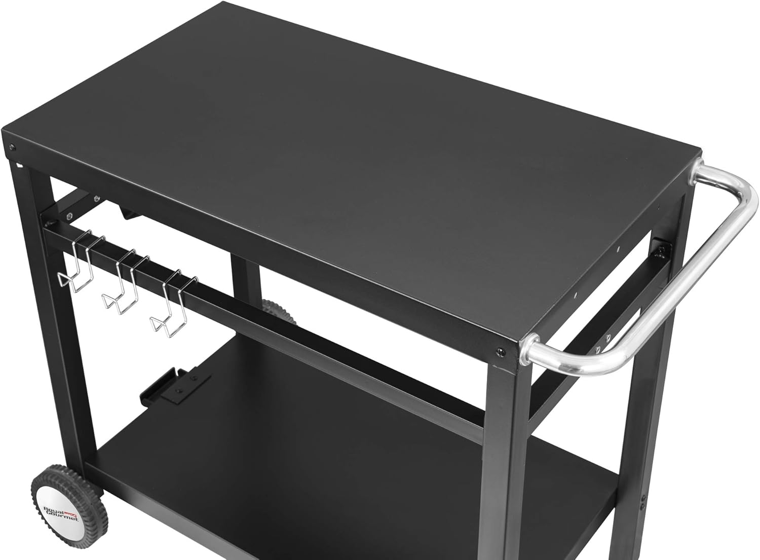 Royal Gourmet Double-Shelf Movable Dining Cart Table, Commercial Multifunctional Steel Flattop Worktable PC3401B - Tables