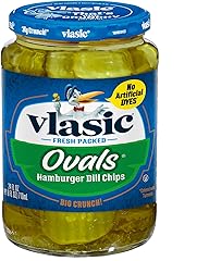 Vlasic Ovals Hamburger Dill Pickle Chips, Keto Friendly, 24 FL OZ