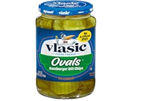Vlasic Ovals Hamburger Dill Pickle Chips, Keto Friendly, 24 FL OZ