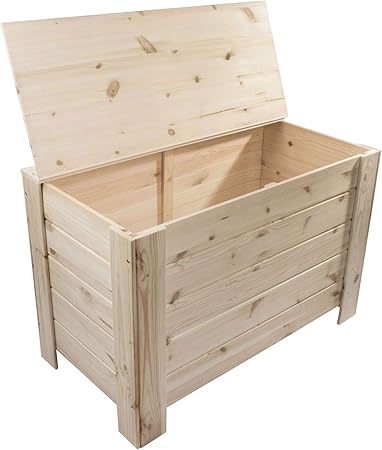 large wooden toy box with lid
