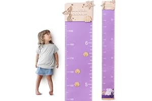 bopoobo Growth Chart for kids, Felt Height Growth Chart for Kids Handing Ruler Home Nursery Wall Decor for Kid Removable Growth Height Chart Mermaid