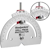 Woodpeckers Drill Press Protractor, Set Angles Quickly &amp; Accurately on Drilling Table &amp; Band Saw, USA Made Drill Press Accessory - DPP