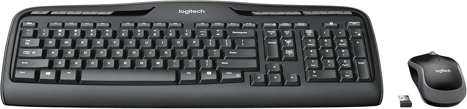 Logitech MK320 Wireless Desktop Keyboard and Mouse Combo — Entertainment Keyboard and Mouse, 2.4GHz Encrypted Wireless Connection, Long Battery Life: Electronics