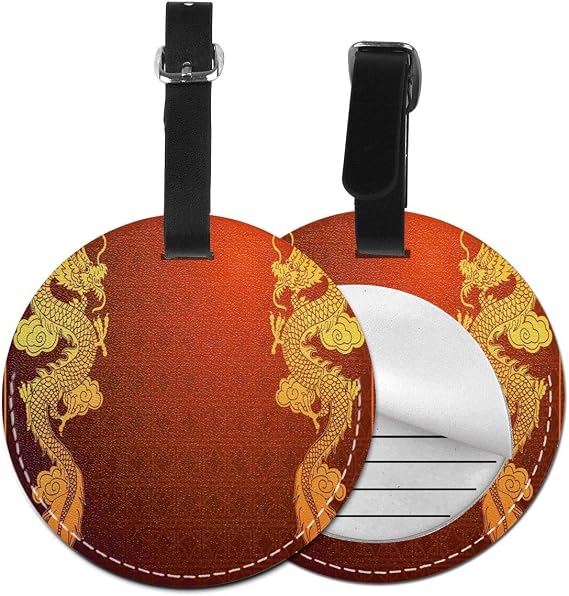 Round Travel Luggage Tags,Chinese Heritage Historical Asian Eastern