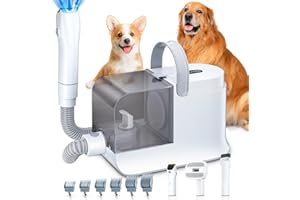 LABIGO Dog Grooming Vacuum, 12000Pa Dog Hair Vacuum with Pet Clipper, 1.8L Pet Vacuum for Shedding Grooming Trimming, 3 Suction Modes Grooming Kit with 4 Grooming Tools for Cats