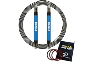 MOGOLD 2-in-1 Speed Rope: 2mm for Boxing/MMA & 3mm for CrossFit - Tool-Free Adjustable Cable System with Dual Bearings - Sweatproof Hybrid Grip for High-Intensity Training