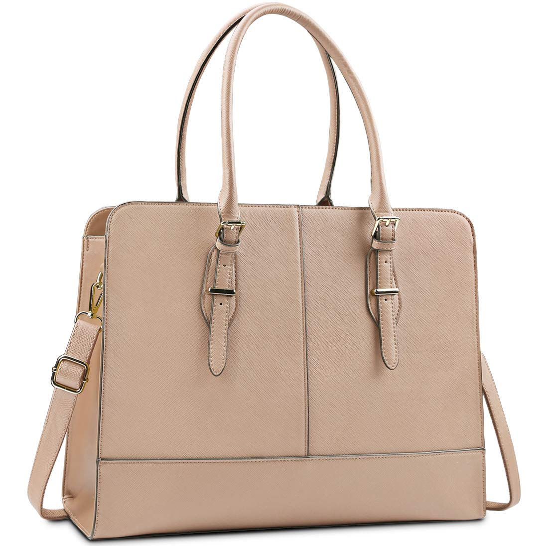 Lubardy Laptop Bags for Women 15.6 inch Ladies Leather Laptop Handbag Work Handbags Womens Tote Bag Office Khaki