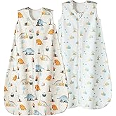 david's kids Micro Fleece Baby Sleep Sack 0-6 Months, Soft Warm Baby Wearable Blankets with 2-Way Zipper, 2 Pack Comfy Sleeping Bags for Infant Newborn Boys Girls Neutral, Small Size, Dinosaur