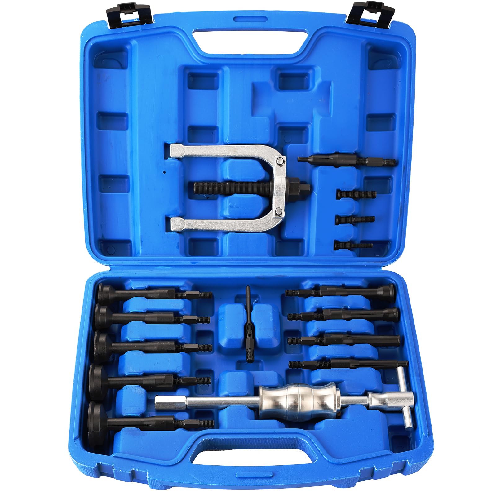 Photo 1 of weyleity Blind Hole Collet Bearing Race and Seal Puller Extractor Kit | 16PCS Blind Hole Bearing Puller Slide Hammer Pilot Insert Inner Bearing Removal Tool Set