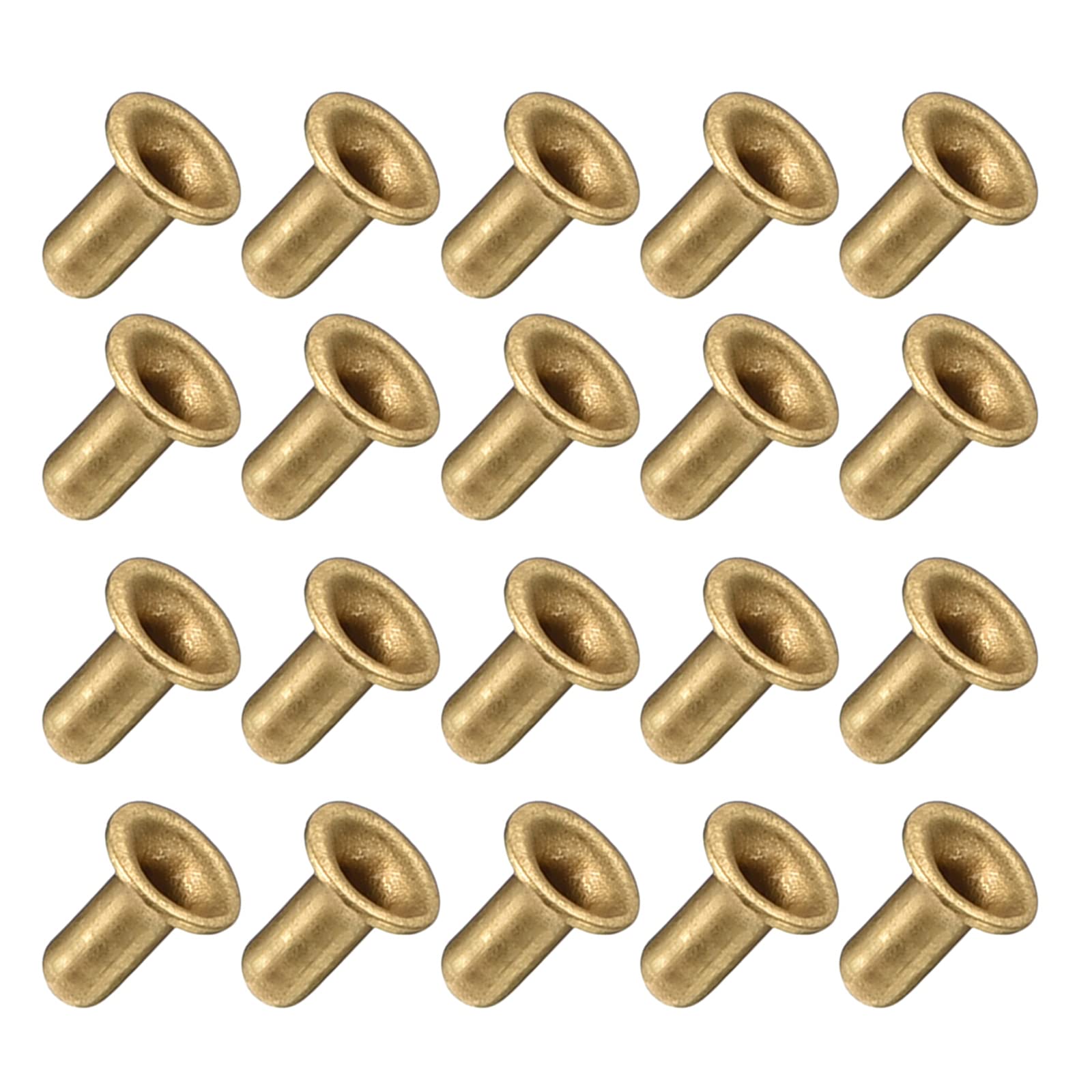METALLIXITY Through Hole Rivet (2x4mm) 200Pcs, Copper Hollow Rivet Nuts - for Leather Canvas Clothes DIY Crafts Making, Copper Tone