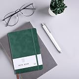 Lefute A5 PU Leather Notebook 200 Pages Elastic Closure Pink Green option view 7