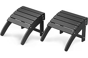 Garvee Adirondack Ottoman Foot Rest for Adirondack Chair, 2 Pack HDPE Resin Weather-Resistant Outdoor Footstool for Patio Por