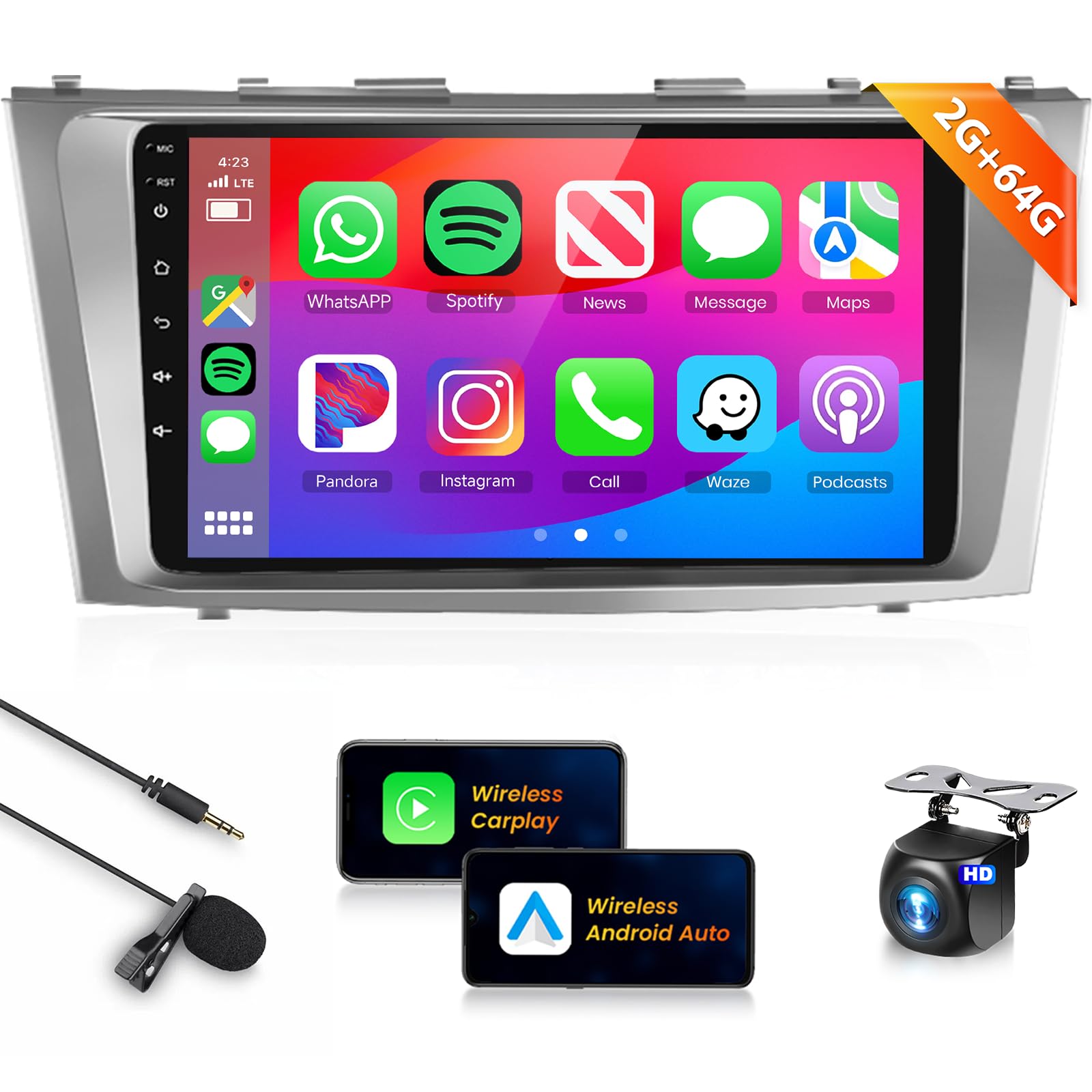 Photo 1 of ?16EQ? 2G 64G J-B-L Radio for Toyota Camry 2006-2011 Car Stereo with Wireless CarPlay Android Auto/9 inch 1080P IPS Touch Screen/Bluetooth/GPS/16 EQ/WiFi/SWC/MirrorLink/Backup Camera