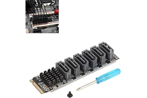 M.2 to SATA3.0 Adapter Card, 6Gbps High Speed ASM1166 M.2 PCIE to SATA Expansion Card with Smart Indicator for OS X, Linux