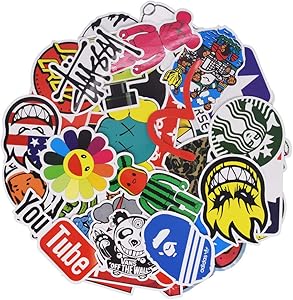 Cool Brand Logo Stickers Pack for Teens Kids Water Bottle Laptop Computer Skateboard Snowboard Helmet Stickers Vinyl Waterproof Bulk Tot Pack 100PCS