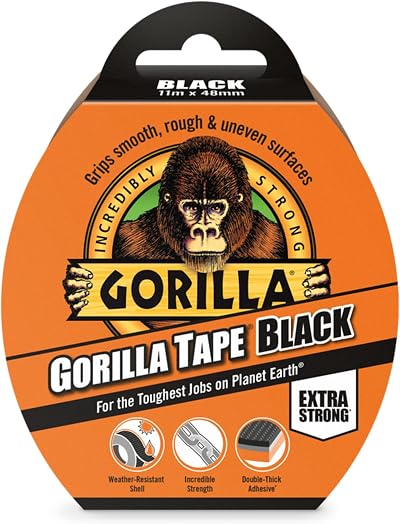 Gorilla Tape Black 11m Durable Weather Resistant Adhesive Tape
