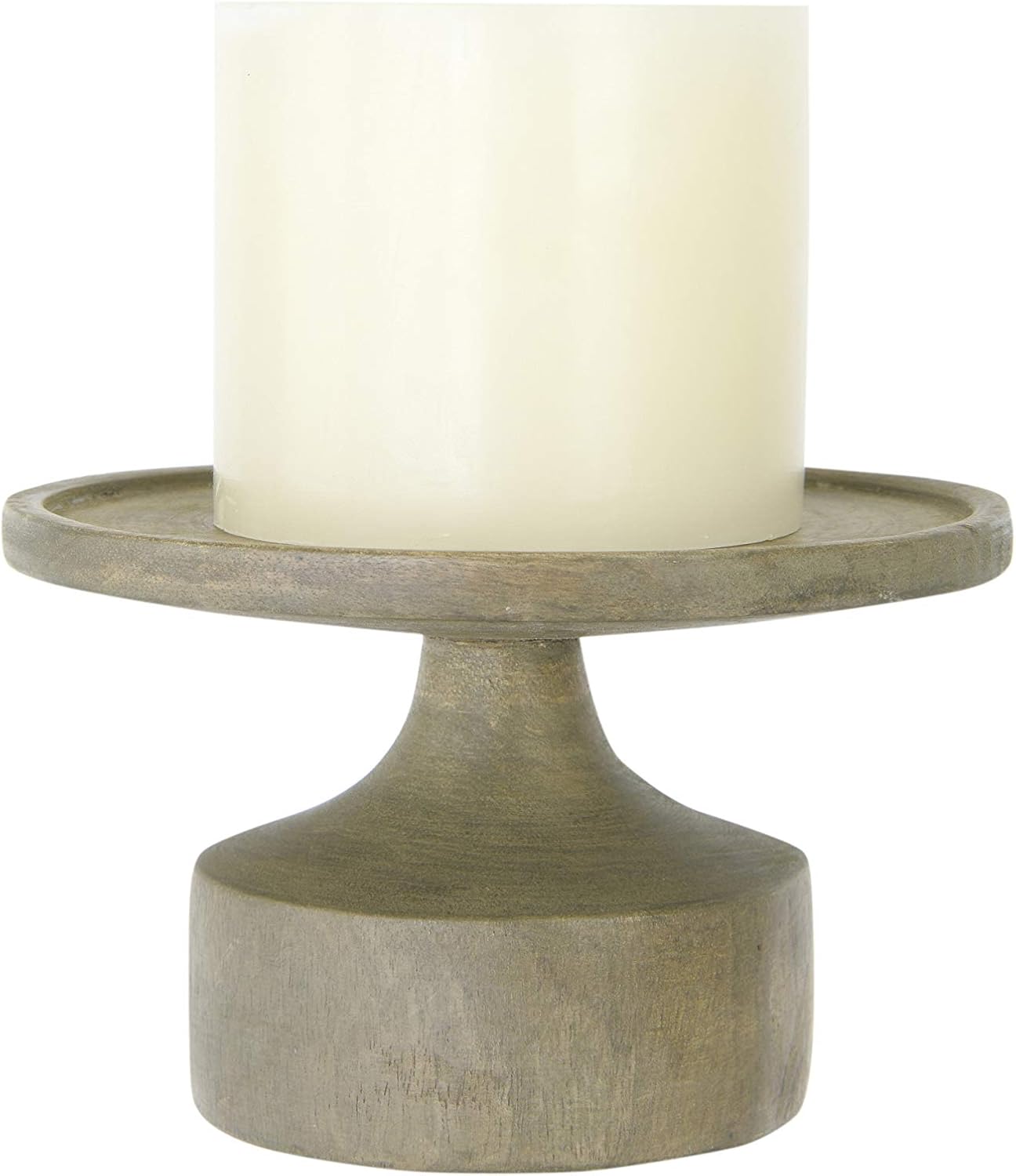 Creative Co-Op DF2258 Mango Wood Candleholder with Blackwash Finish (Holds 6" Pillar Candle Holder, 5", Black: Home & Kitchen